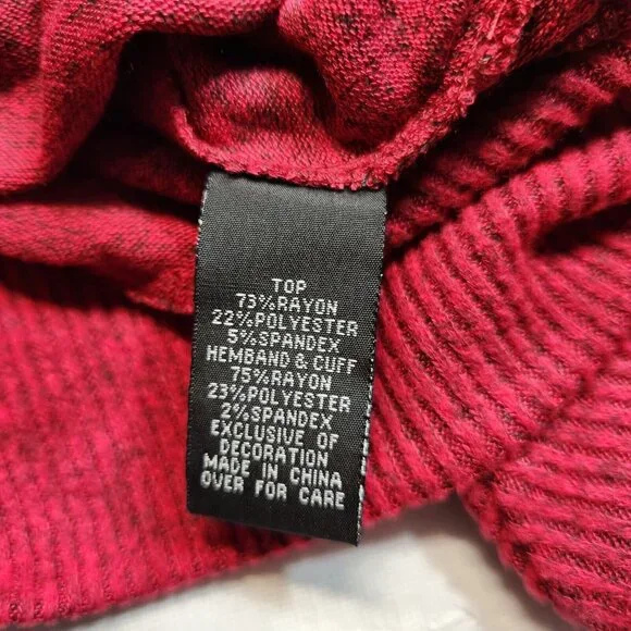 I.N.Studio Womens Size 2 X Red Lightweight Sweater Plus SideTie and Neck -23 - Picture 9 of 11